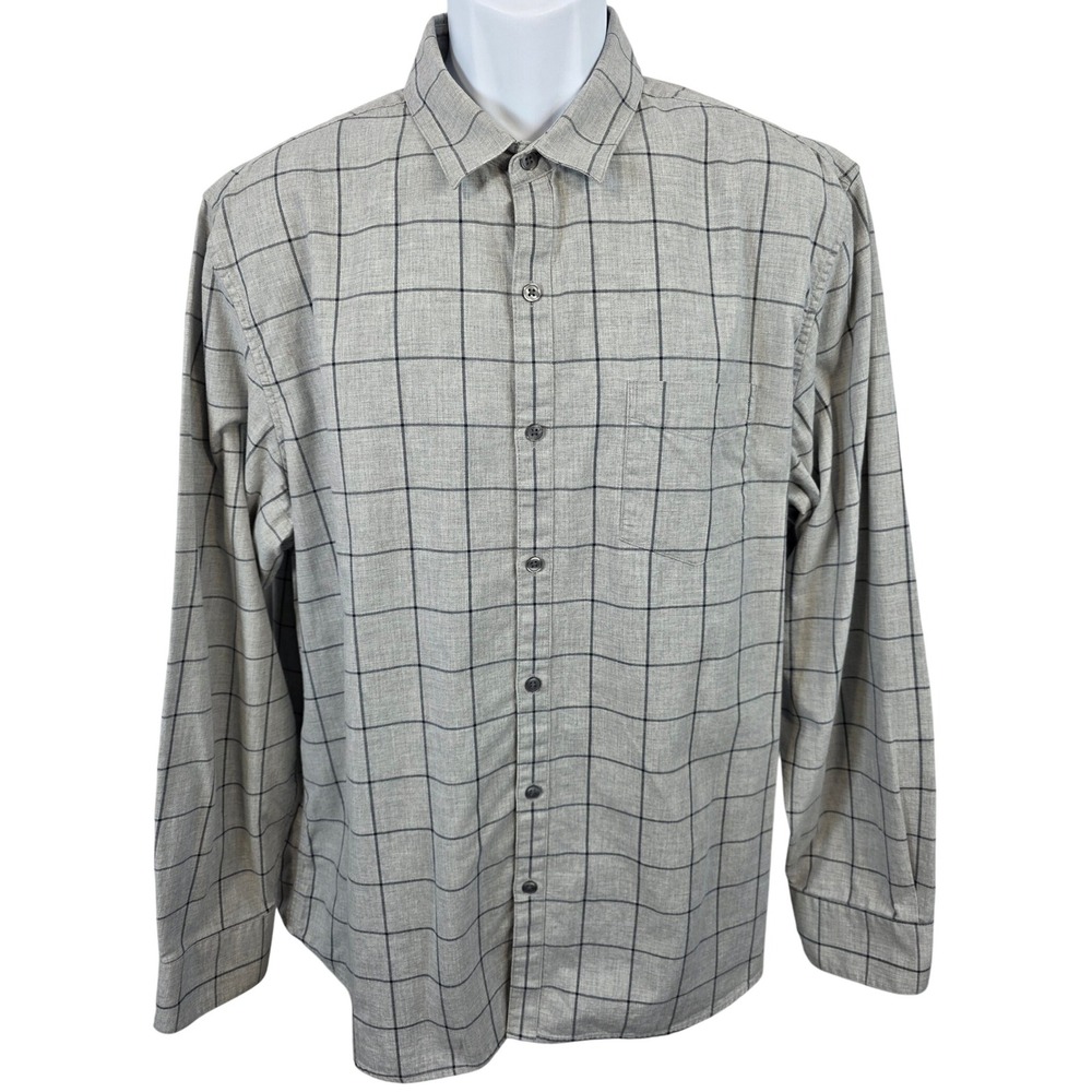 Marc Anthony Luxury Slim Fit XXL Mens Long Sleeve Button Up Plaid Shirt / B121